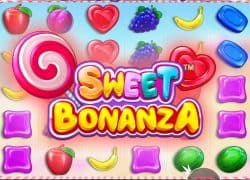 Casino Sweet Bonanza game with colorful candies and fruits.  Gxmble Casino Online