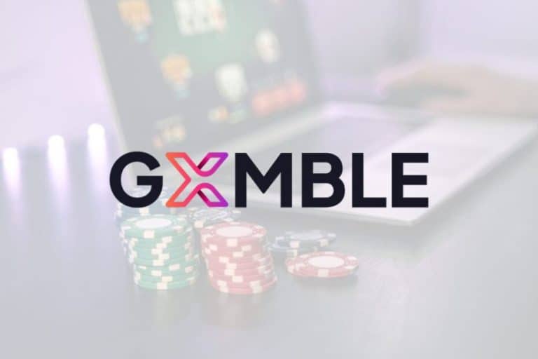 Gamble online casino gaming setup with chips.  Gxmble Casino Online