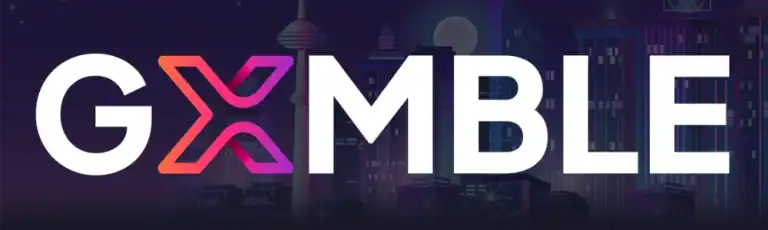 Online casino gaming with vibrant lights and slots.  Gxmble Casino Online